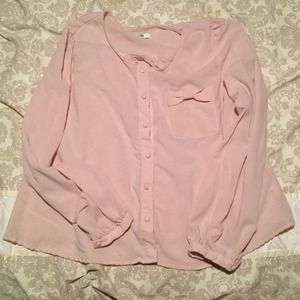 Forever21 soft pink button up shirt