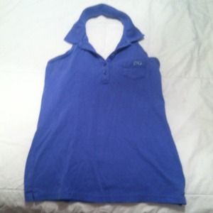 Blue cotton polo halter top  JCPENNEY