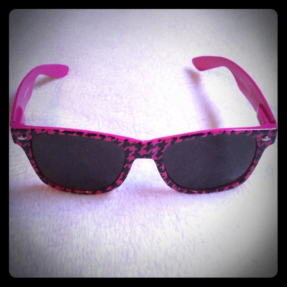 Hot pink and black sunglasses