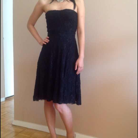 Black lace cocktail dress