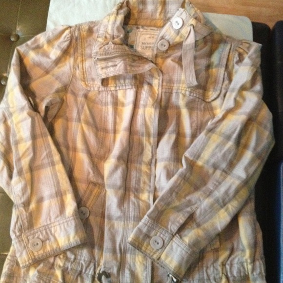 Mossimo Yellow & Tan plaid jacket - Picture 1 of 1