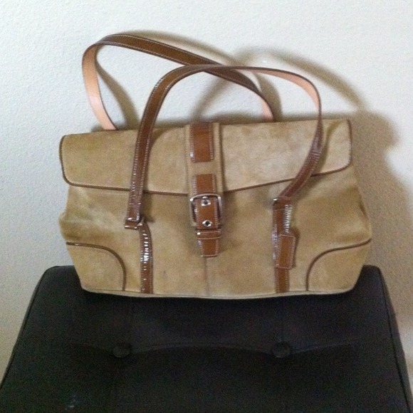 Authentic Suede Coach Handbag