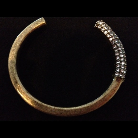 REDUCED! Brass bangle bracelet with sparkle stones