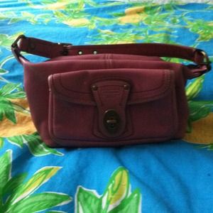Pink leather small Coach bag, gently used