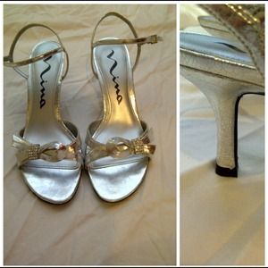 Silver Nina heels