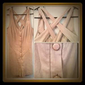 Sold! @desibell Tan Linen Romper