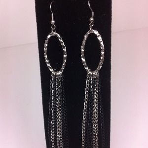 Silver &  Black Earrings