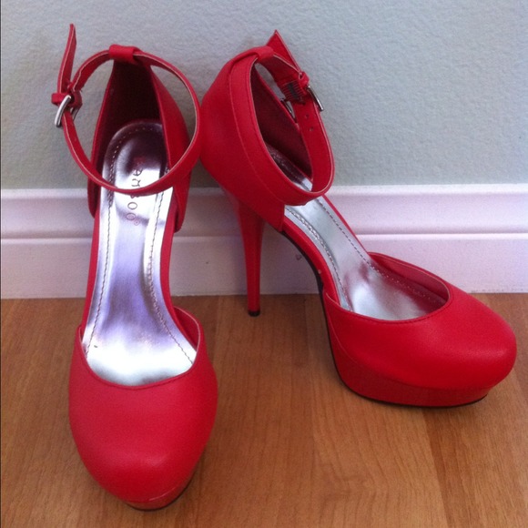 Shoes - RESERVEDfor @knguyen Red ankle strap pumps