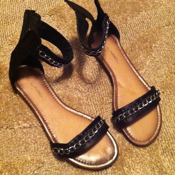 Black ankle strap sandals