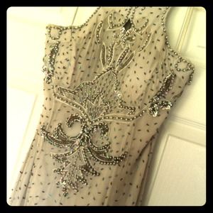 Silver Beaded Formal Dress
