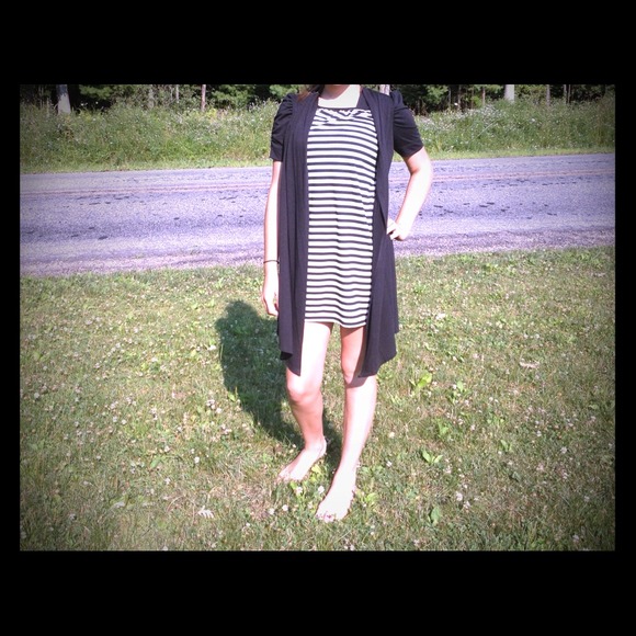 Black and white dress.