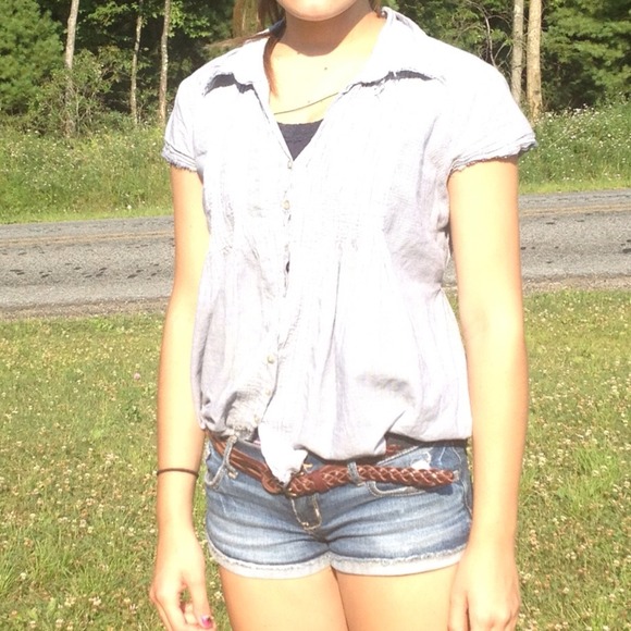 Grey button up Aeropostale shirt