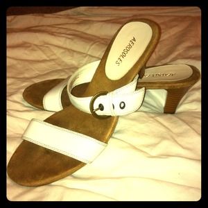 White Strap Sandals with Heel