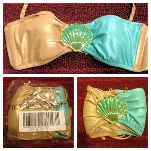 Jeweled Seashell Bandeau Top
