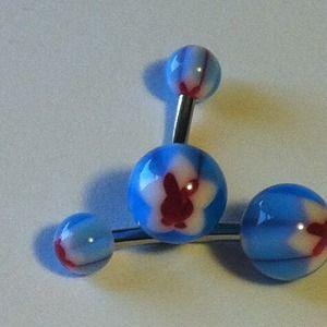 New! Bunny and star belly ring