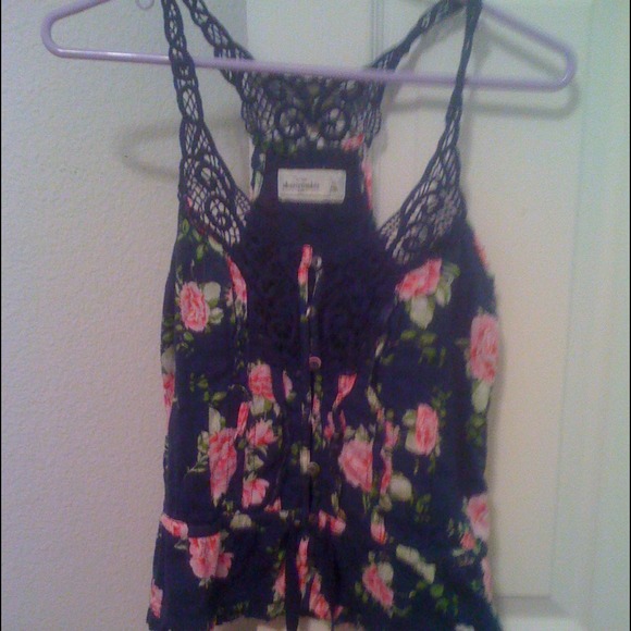 SOLD Floral corset-like lace racerback tank top