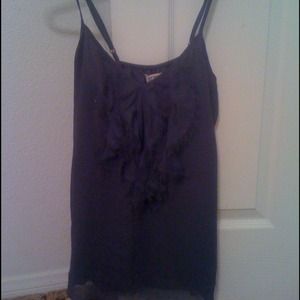 Heather grey ruffle front tank top