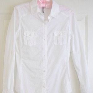 Womens white linen long sleeve shirt