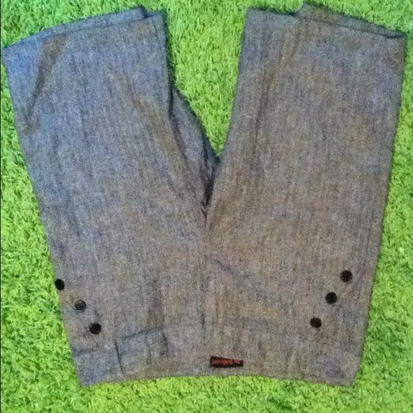 Gray and black pinstripe dress pants or work pant