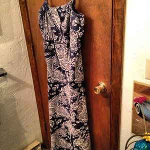 Gap full length blue cotton dress