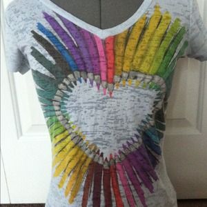 White Colored Pencil Heart Shirt