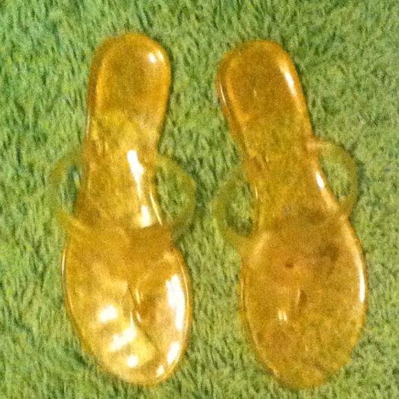 Yellow flower flip flops