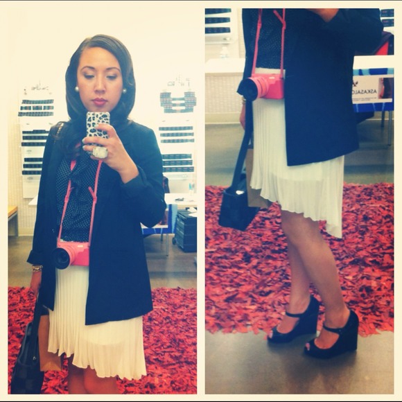 Zara pleated high-low skirt