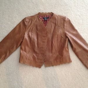 Cropped Leather Blazer
