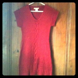 Red sweater dress