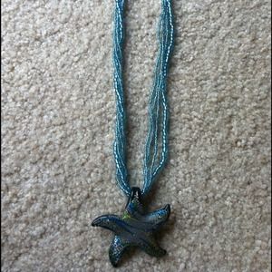 Multicolored Starfish necklace and pendant.