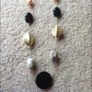 Long beaded necklace.