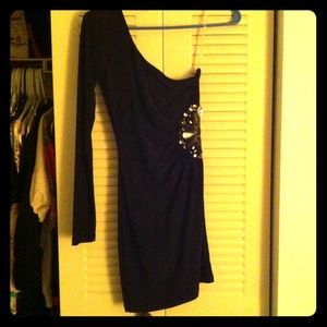 Black short dress with diamond in the side!