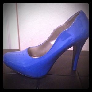 Bright Blue Pat Pumps