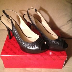 Guess peep toe stilettos