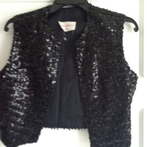Sequined cropped vest