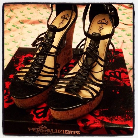 Fegalicious black wedge sandals