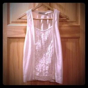 White lace tabletop. Size small. Never worn.