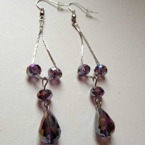 Shiny purple earrings