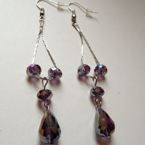 Shiny purple earrings
