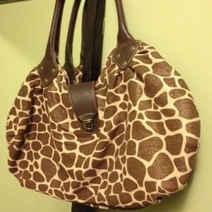 Giraffe print hobo bag