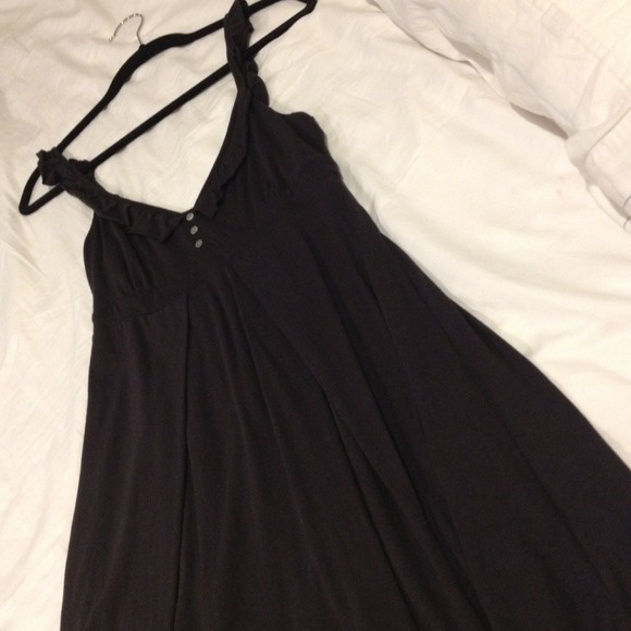 Lucky brand xs black ruffle strap dress