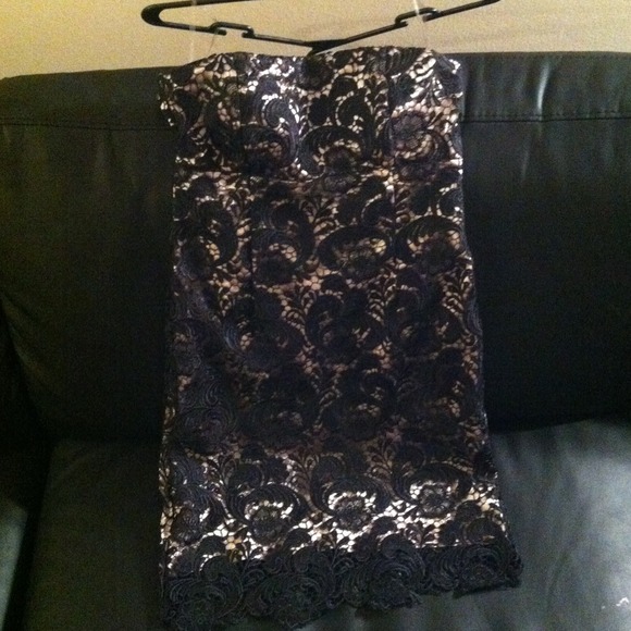 Black and gold lace dress