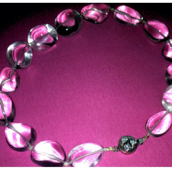 Rock candy clear bead necklace