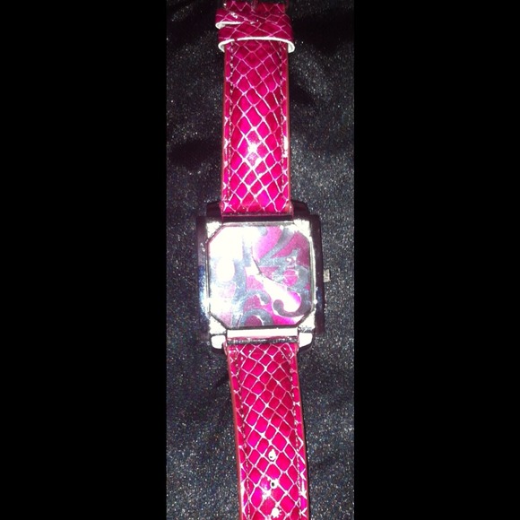 Pink square watch