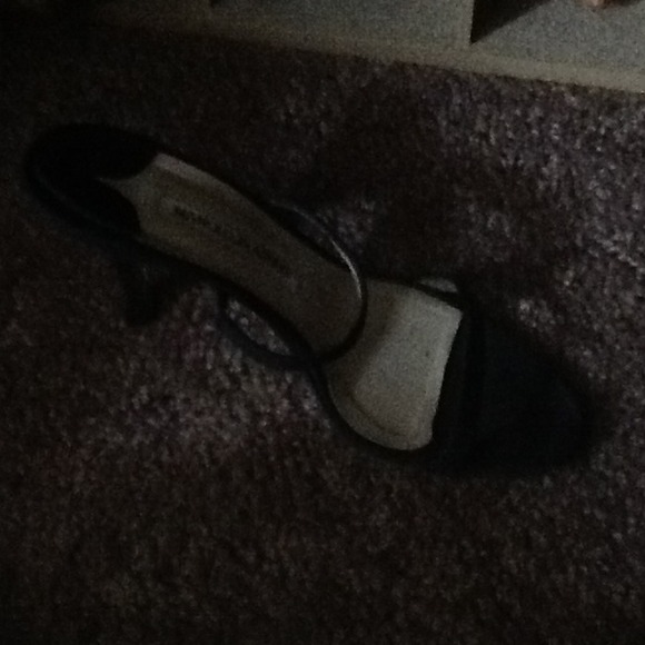 Manolo Blahnik double strap slides