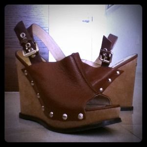 Micheak Kors leather wedge.