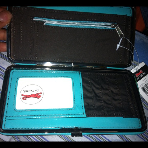 Brand new brown/mint LeTigre women's wallet - Picture 3 of 3