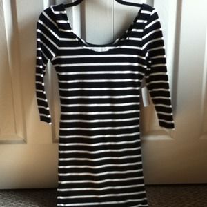 Black striped dress
