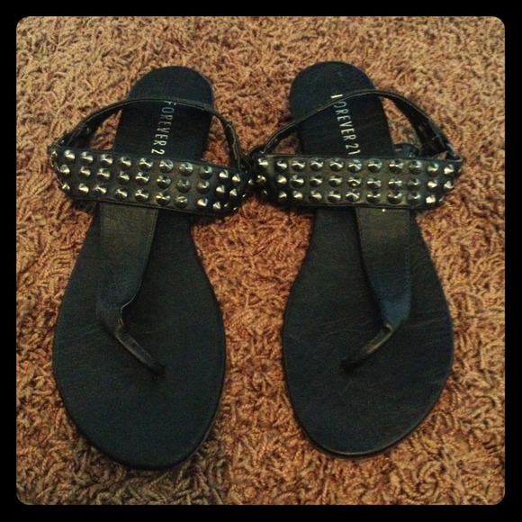 Black studded sandals