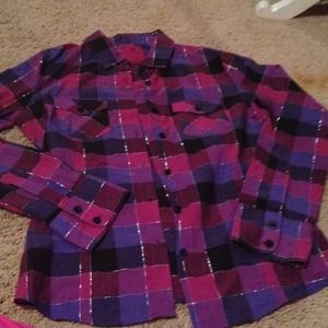 Multi-colored sparkle Pacsun brand flannel